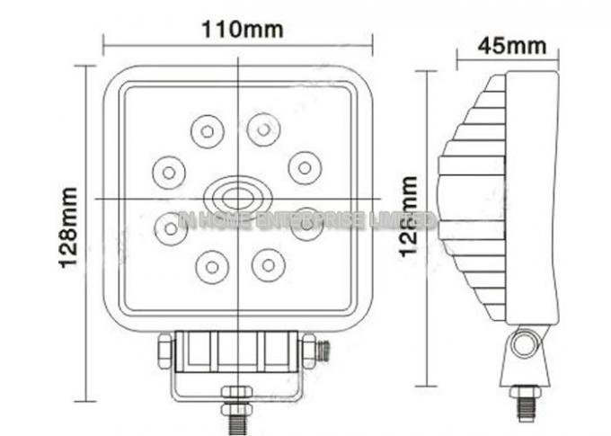 High Brightness Automotive Square LED Work Lights 24W IP67 2160LM