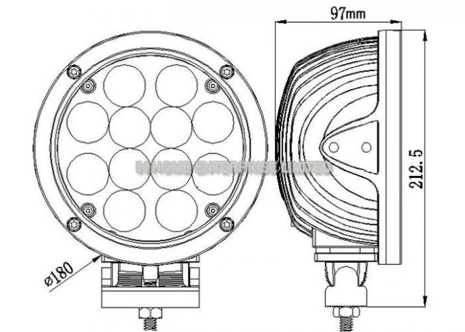 OEM Exterior 5400 LM 60W Round Led Work Light For Tractors , Vehicles