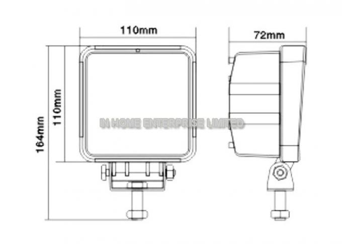 IP67 4350 LM 48 Watt Square LED Work Light For Trucks / Vessels / Bus / Trains