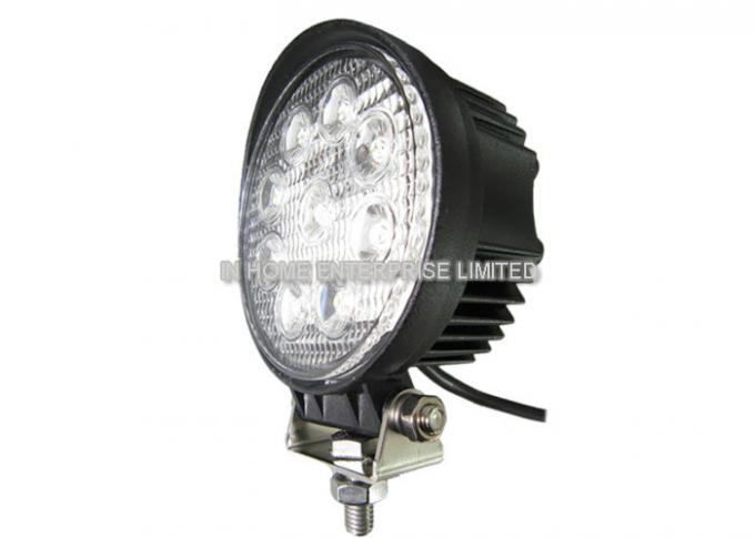 Aluminum 27W IP67 Waterproof LED Work Lamps / Round Led Work Lights 10V-30V