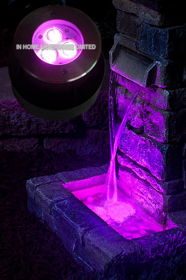 316SS RGB 3 in 1 Underwater LED Lights 9W IP68 Led Pond Waterfall Lights