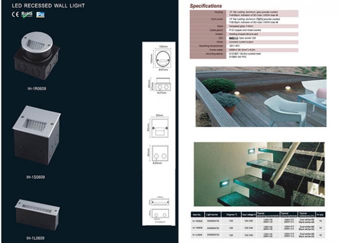 Outdoor IP 67 Stainless Steel Recessed LED Wall Lights Waterproof