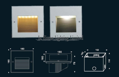 Ip65 Aluminum Alloy Recessed Outdoor Wall Lights ABS Mounting Sleeve