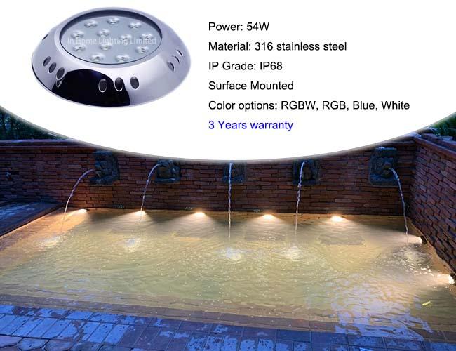 Shockproof 60W Wall Mounted LED Underwater Light / 316 SUS LED Pool Lamp