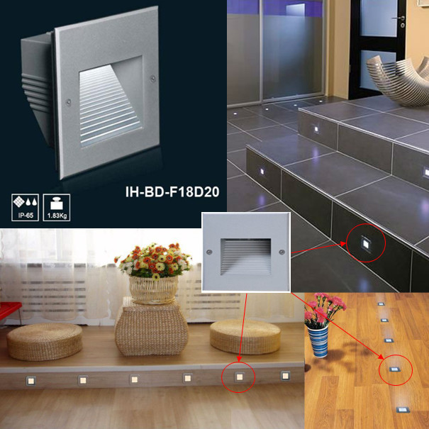 Ip65 Aluminum Alloy Recessed Outdoor Wall Lights ABS Mounting Sleeve