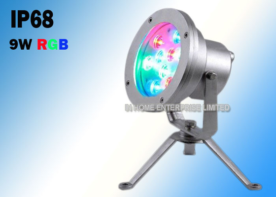 9W RGB IP68 Waterproof Underwater Led Lights Support DMX 512 Controller