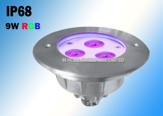 9W RGB IP68 Waterproof Underwater Led Lights Support DMX 512 Controller