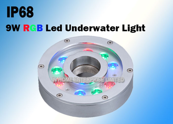 9W RGB IP68 Waterproof Underwater Led Lights Support DMX 512 Controller