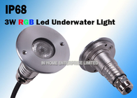 SS 316 3W RGB Underwater Led Pond Lights Super Bright For Swimming Pool