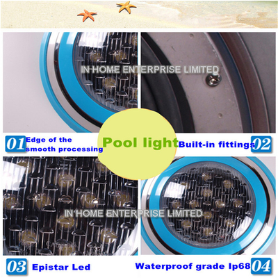 Stainless Steel Round LED Underwater Pool Lights 35W Wall Mounted High Efficiency