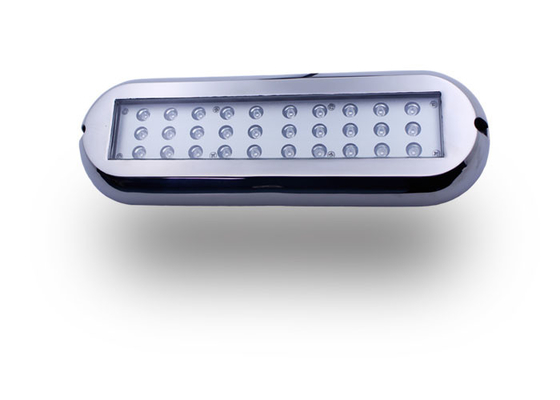 90W IP68 Marine LED Light / Blue White Stainless Steel Underwater Boat Light