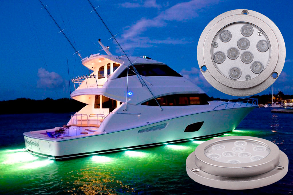 9 * 3W Bridgelux 3 in1 LED Boat Light , Blutooth Control 27W LED Marine Lights