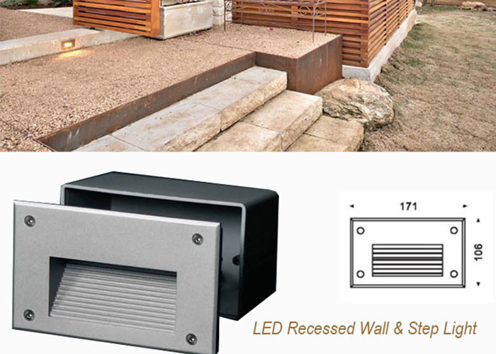 Waterproof Outdoor Recessed LED Wall Lights ,3W Decoration LED Step Light