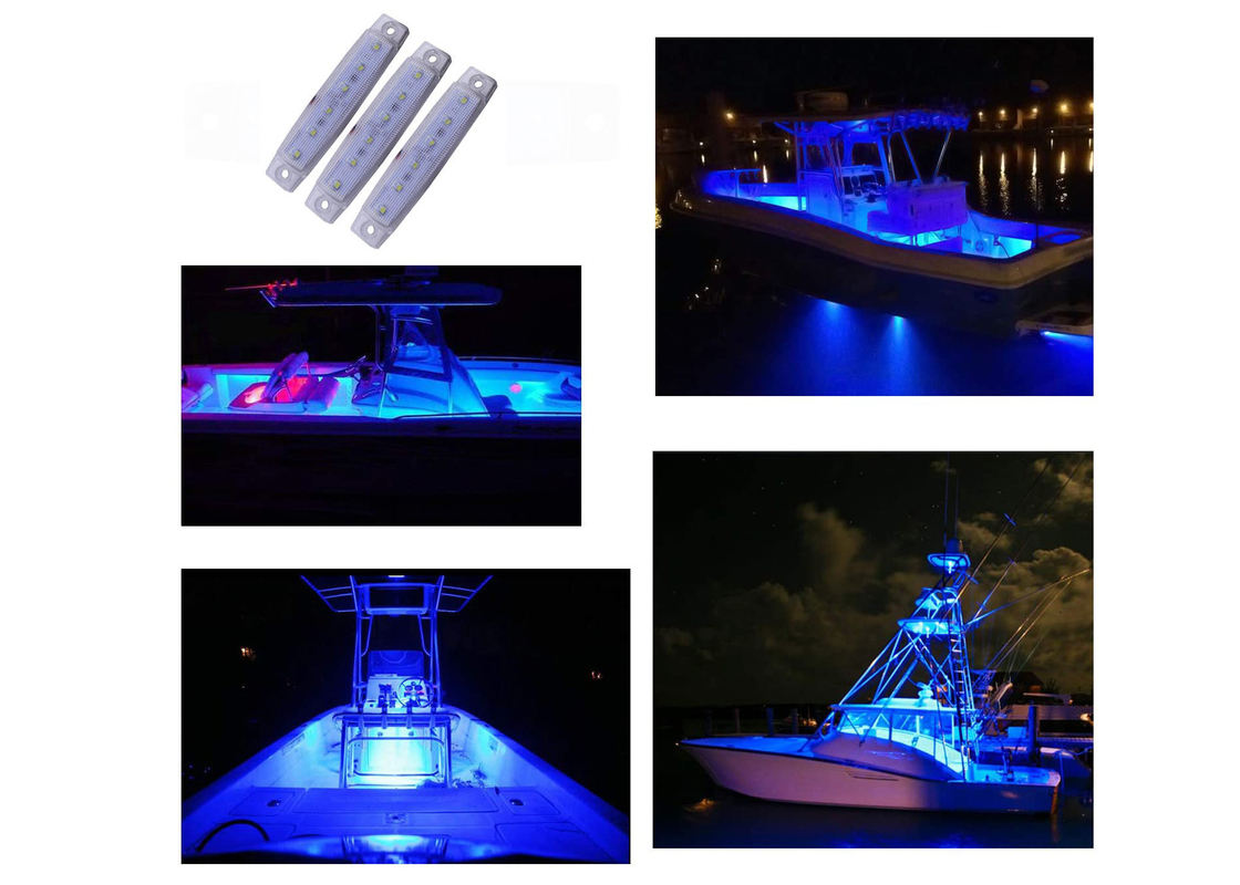 12V White Blue Boat Marine Caravans LED Light Trailer Thin LED Marker Clearance Lights